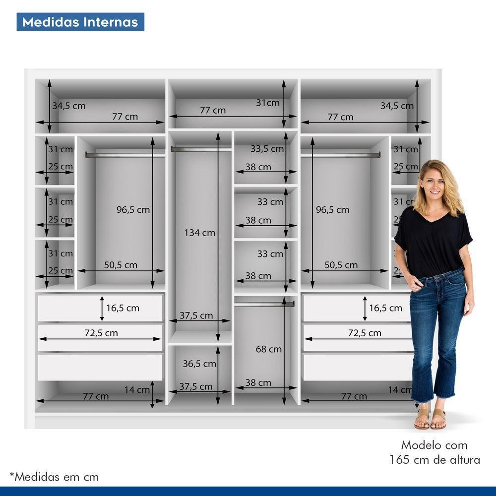 Closet Casal Sem Portas 6 Gavetas Itália Minastex Branco - 5