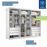 Closet Casal Sem Portas 6 Gavetas Itália Minastex Branco