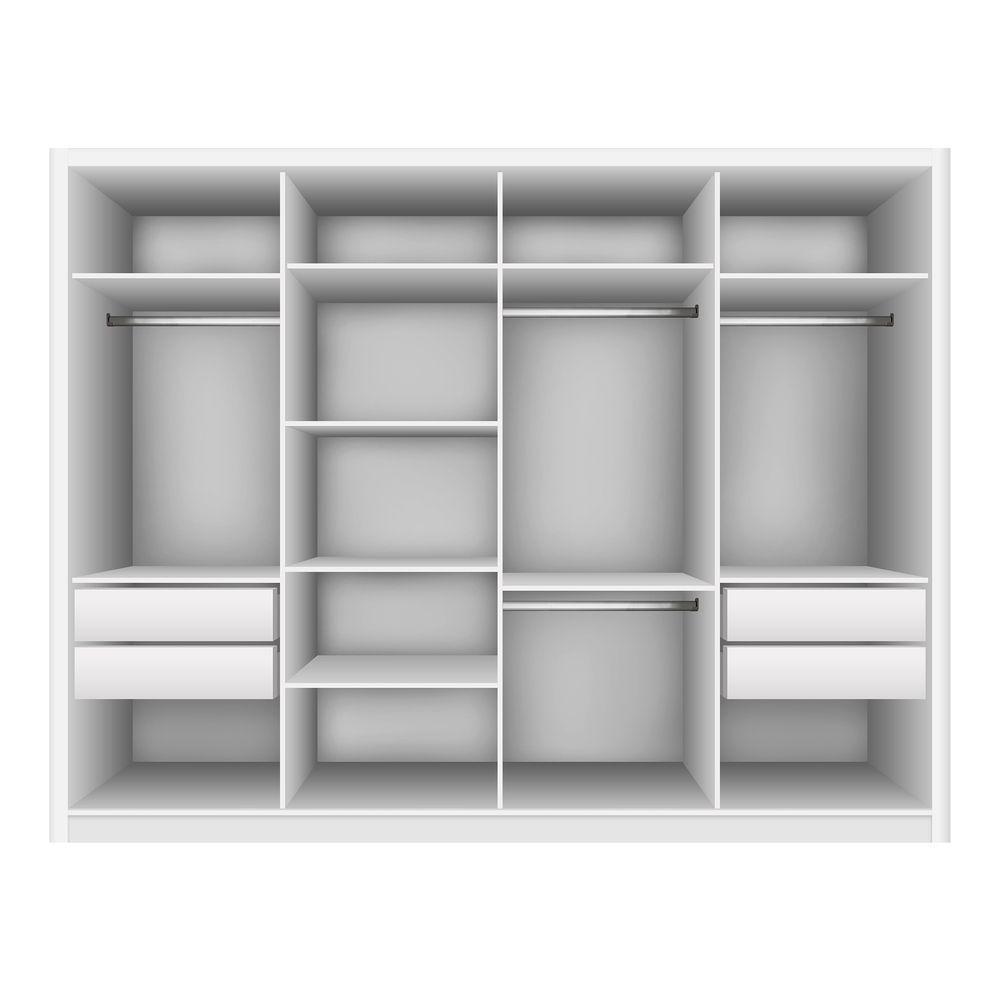 Closet Casal Sem Portas 4 Gavetas Florença Minastex Branco - 3