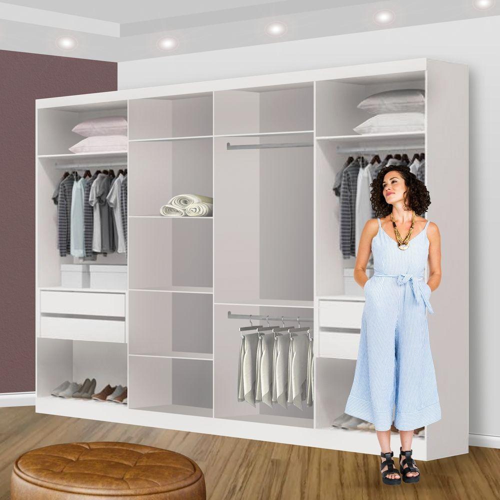 Closet Casal Sem Portas 4 Gavetas Florença Minastex Branco - 7
