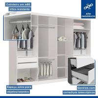 Closet Casal Sem Portas 4 Gavetas Florença Minastex Branco