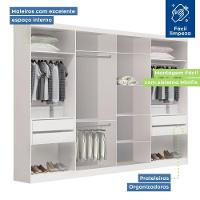 Closet Casal Sem Portas 4 Gavetas Florença Minastex Branco - 5
