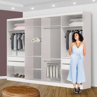 Closet Casal Sem Portas 4 Gavetas Florença Minastex Branco - 7