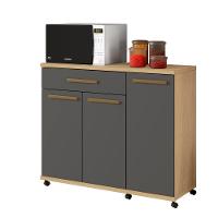 Balcão Parati 3 Portas 2 Prateleiras 1 Gaveta Arte Moveis Cinamomo-grafite - 1