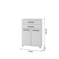 Balcão Mônaco Arte Móveis 2 Portas 2 Gaveta Flex Branco - 2