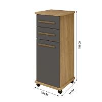 Balcão Tókio 2 Gavetas Arte Móveis Cinamomo-grafite - 2