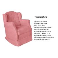 Poltrona Amamentação Com Balanço E Puff Luxo Suede Manuela Cor:rosê - 5