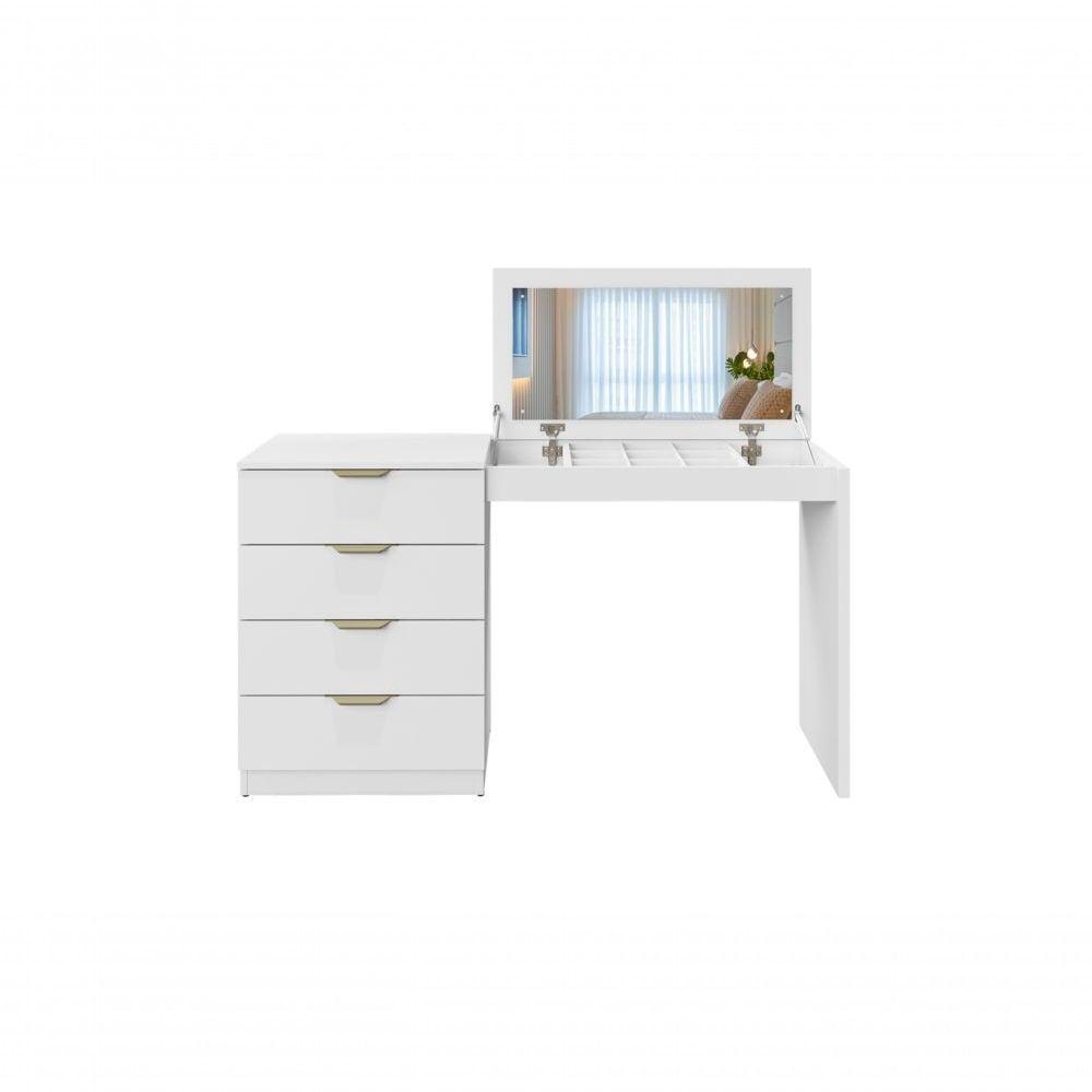 Escrivaninha Penteadeira Camarim Princess Com Porta Joias Mavaular Branco - 1