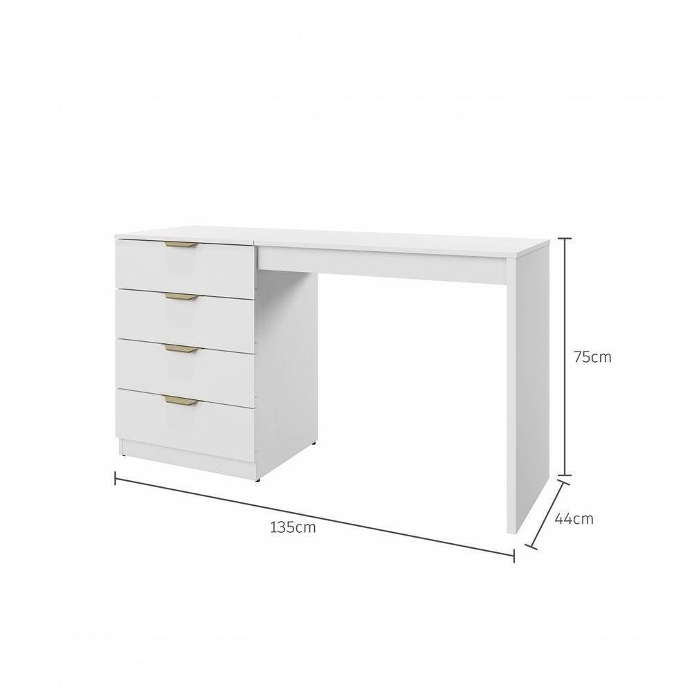 Escrivaninha Penteadeira Camarim Princess Com Porta Joias Mavaular Branco - 2