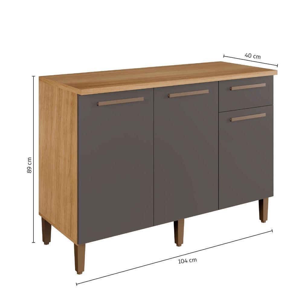 Balcão Titanium 3 Portas Arte Móveis Cinamomo-grafite - 7