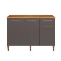 Balcão Titanium 3 Portas Arte Móveis Cinamomo-grafite - 3