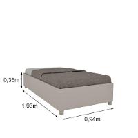 Cama Box Solteiro Monaco Tcil Off White - 2