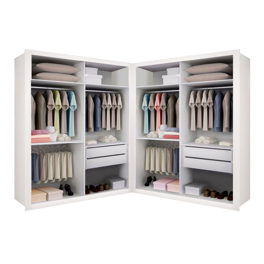 Closet Casal Sem Portas 4 Gavetas Júlia Duo Minastex Branco - 1