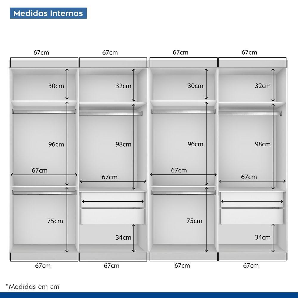 Closet Casal Sem Portas 4 Gavetas Júlia Duo Minastex Branco - 3