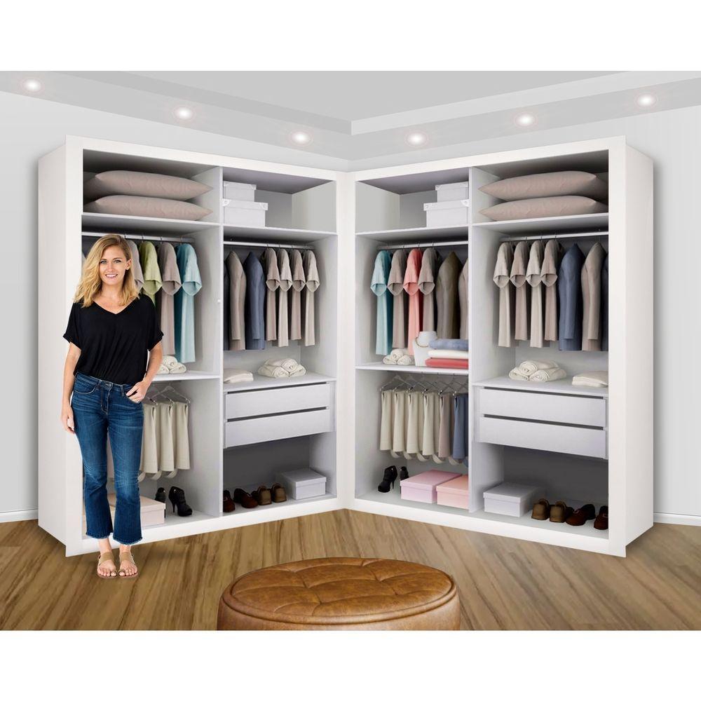 Closet Casal Sem Portas 4 Gavetas Júlia Duo Minastex Branco - 6