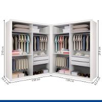 Closet Casal Sem Portas 4 Gavetas Júlia Duo Minastex Branco - 2