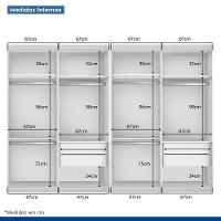 Closet Casal Sem Portas 4 Gavetas Júlia Duo Minastex Branco - 3
