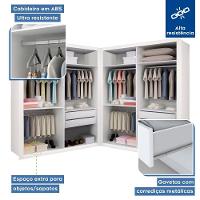 Closet Casal Sem Portas 4 Gavetas Júlia Duo Minastex Branco