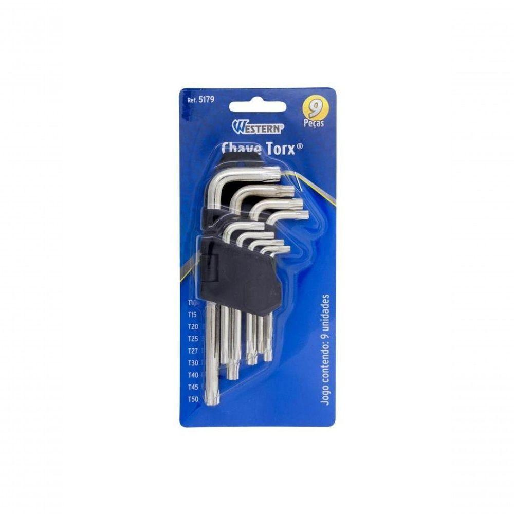 Jogo De Chaves Torx Curta Western Com 9 Pecas - 2