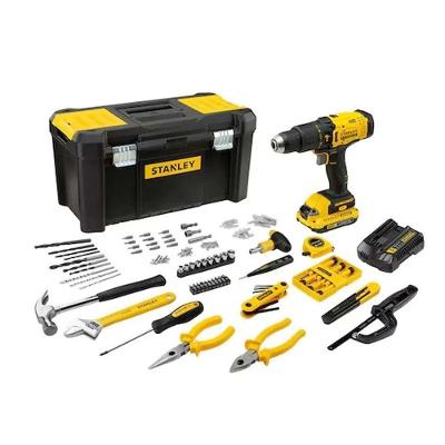 Kit Furadeira Parafusadeira Com 119 Peças 1-2 20v Stanley