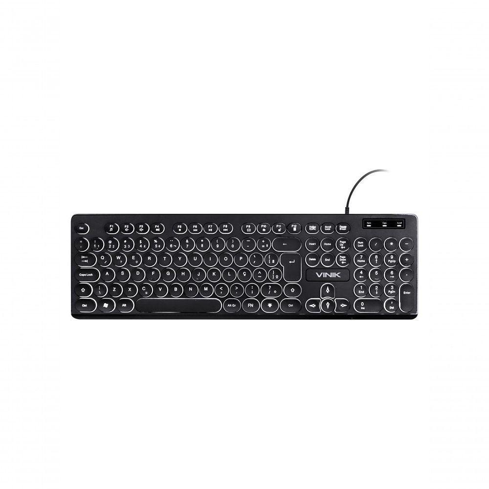 Teclado Usb Multimidia Slim Chocolate Teclas Redondas Led Branco 1.8m - Tc200 - 1