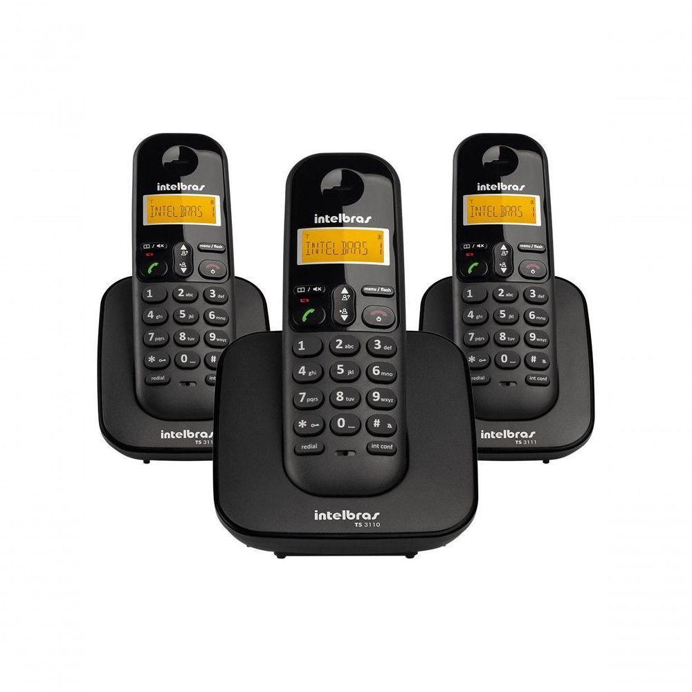 Telefone Sem Fio Intelbras Ts3113 Base E 2 Ramais Dect 6.0 Preto - 1