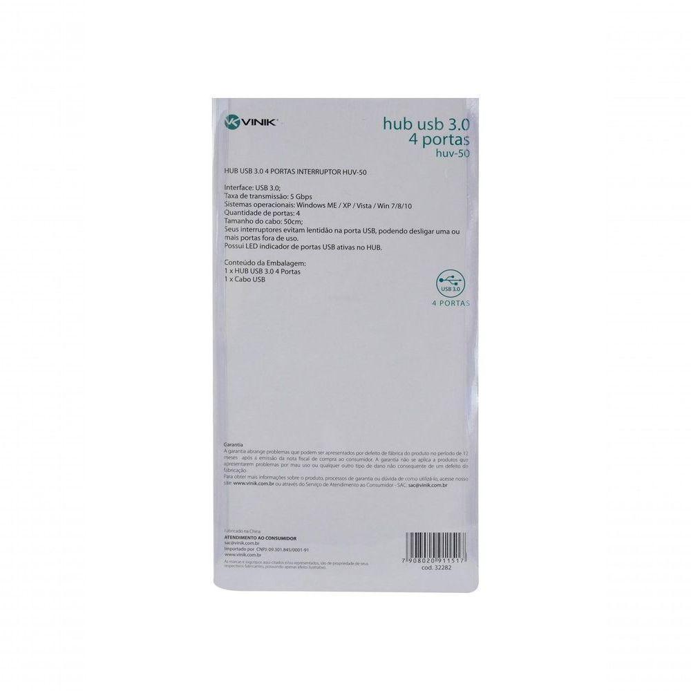 Hub Usb 3.0 4 Portas Com Interruptor Huv-50 - 7