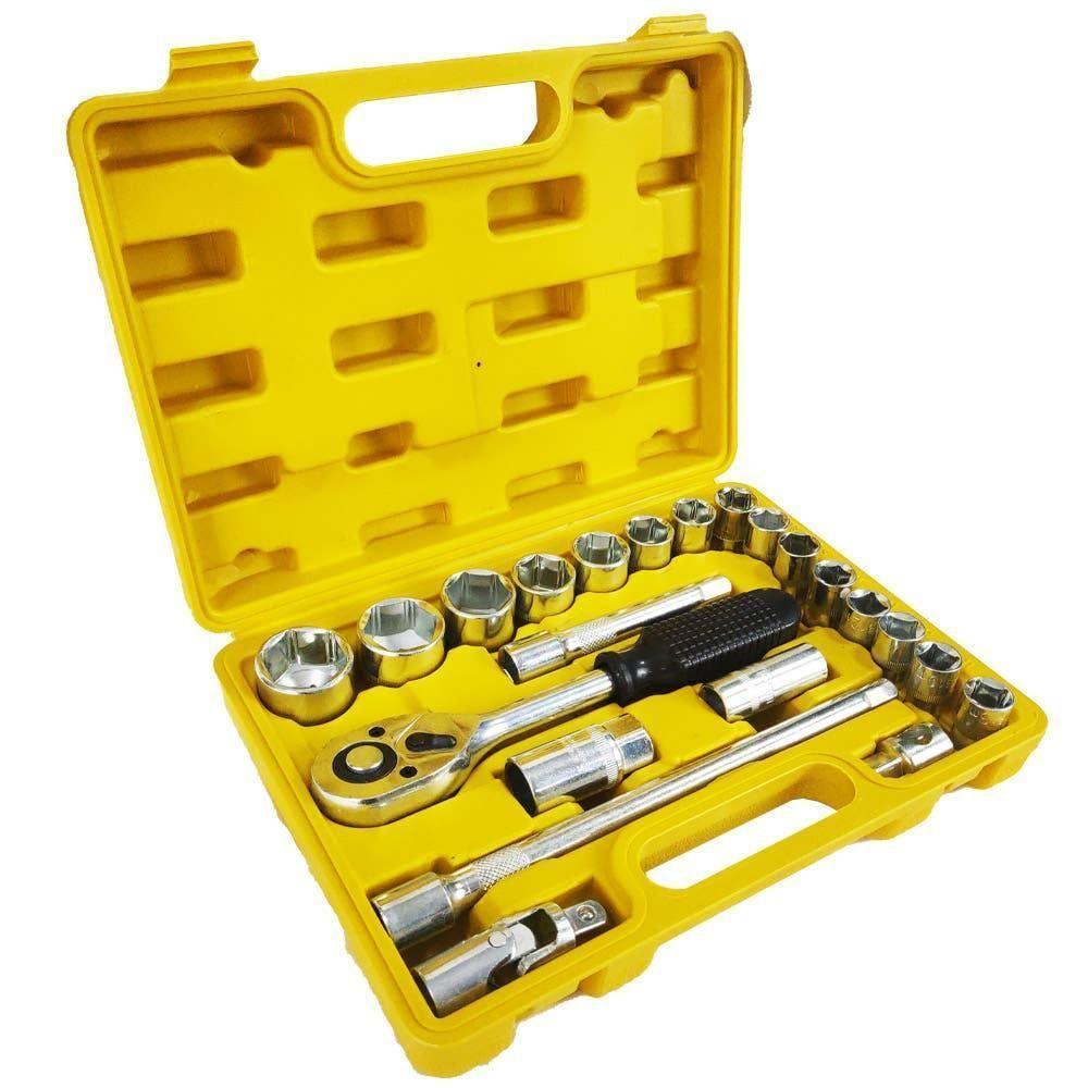 Jogo De Soquetes 1-2 Pol Com 22 Peças De 10 A 32 Mm E Maleta Evjs22m Evald - 5