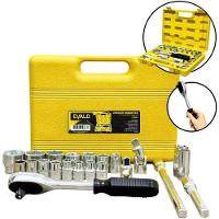 Jogo De Soquetes 1-2 Pol Com 22 Peças De 10 A 32 Mm E Maleta Evjs22m Evald - 1