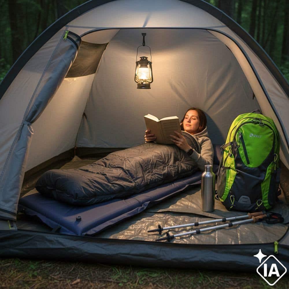 Colchonete Trekking Azul 183x57x2,5 Cm Autoinflável Com Travesseiro Inflável Zelt - 3