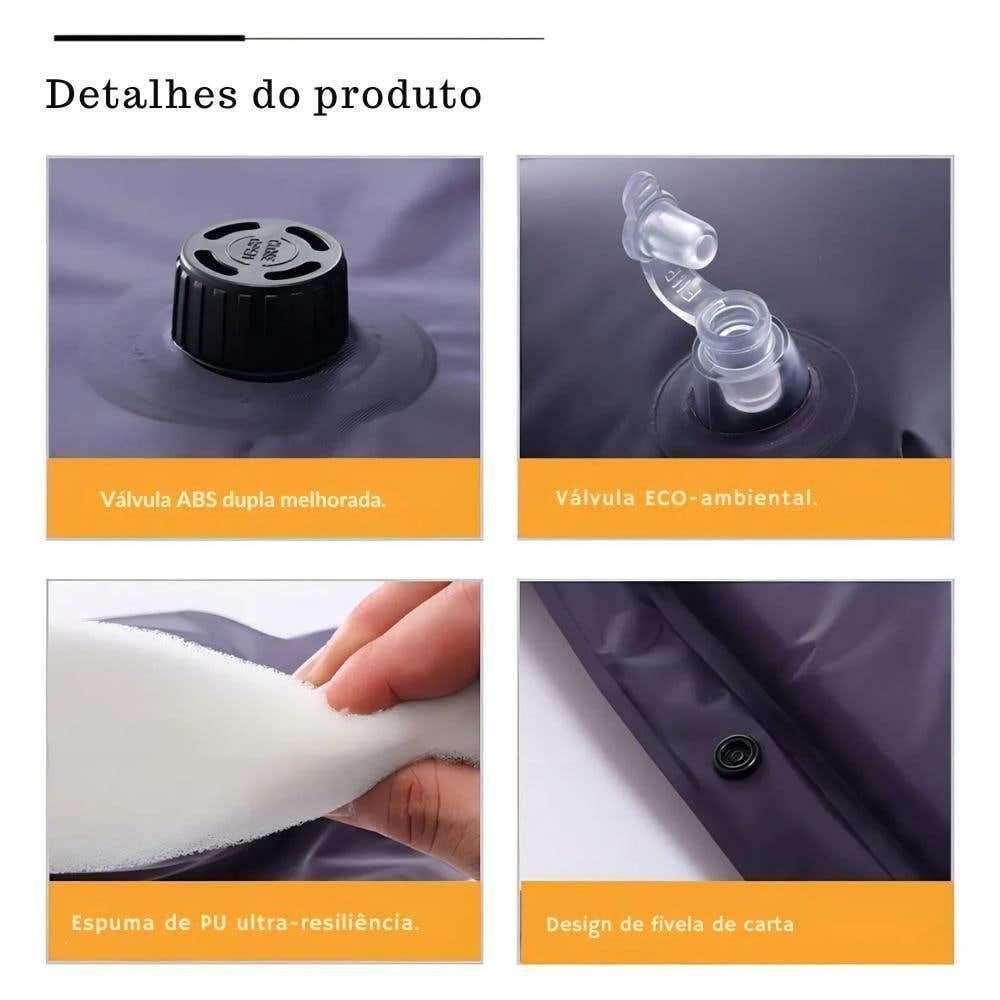 Colchonete Trekking Azul 183x57x2,5 Cm Autoinflável Com Travesseiro Inflável Zelt - 4