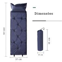 Colchonete Trekking Azul 183x57x2,5 Cm Autoinflável Com Travesseiro Inflável Zelt - 2