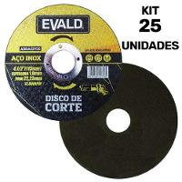 Disco De Corte 4.1-2 Pol 115 Mm Aço Inox Kit 25 Unidades Evald - 2