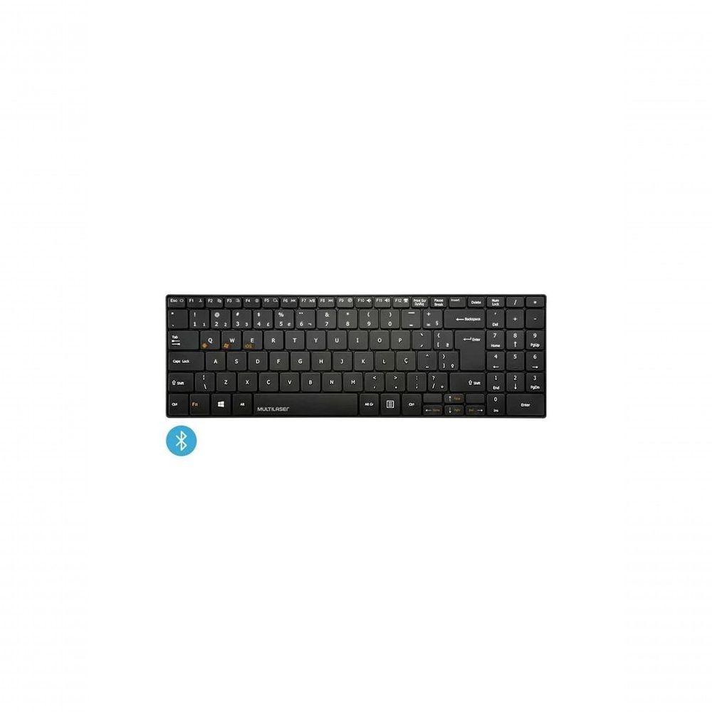 Teclado Sem Fio Design Slim Conexao Bluetooth 12 Teclas Multimidia Preto Tc220 - 1