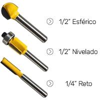 Jogo De Fresas Tupia Para Madeira Haste 6 Mm Kit 3 Peças Evjf-03 Evald - 6