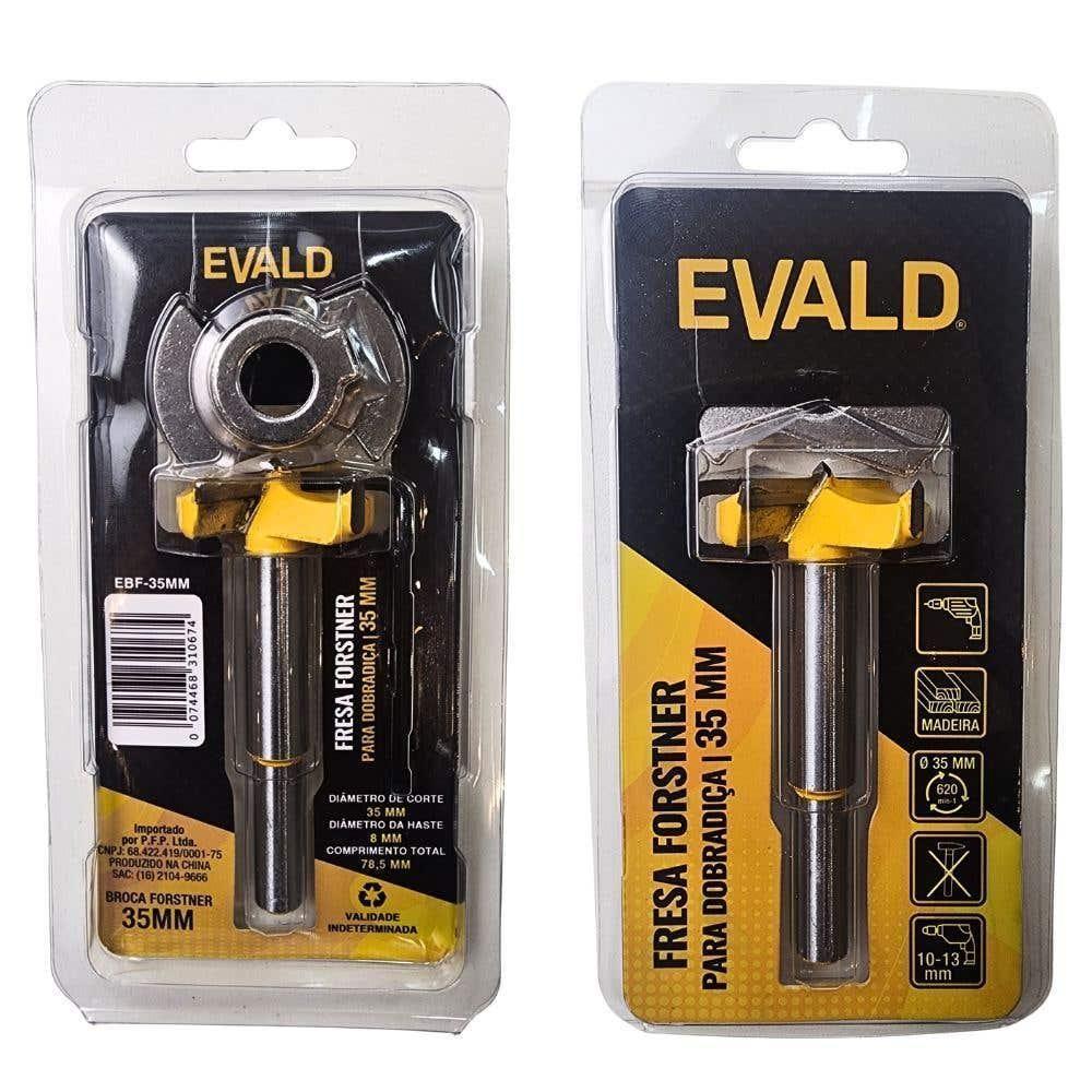 Broca De Fresa Forstner 35 Mm Para Dobradiça Com Limitador Ebf-35mm Evald - 8