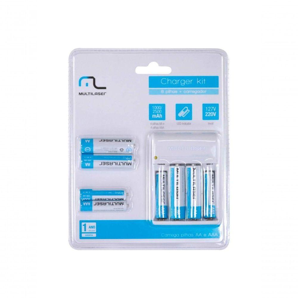 Carregador De Pilhas Com 4 Pilhas Aa 2500 Mha E 4 Pilhas Aaa 1000mha Cb093 Bivolt - 1