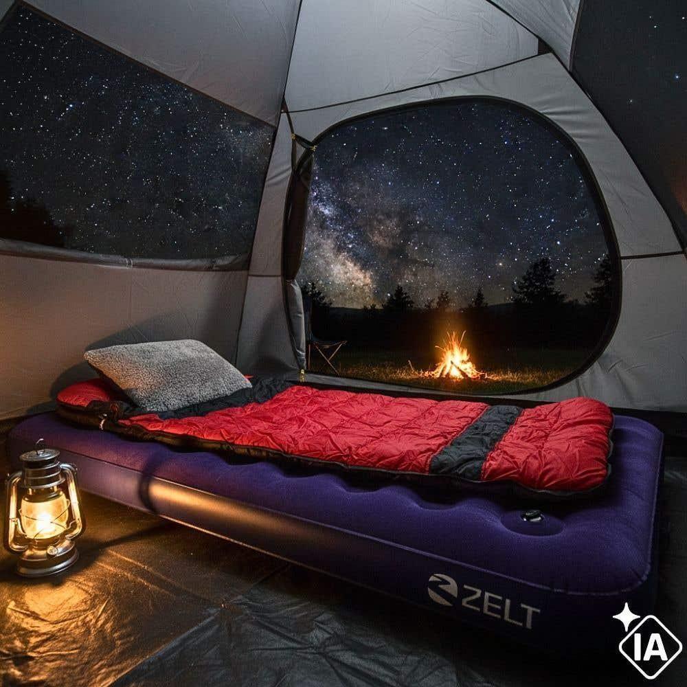 Colchão Inflável Multiuso Casal Com Inflador Mecânico De Pé 191x137x22 Cm Zelt - 2