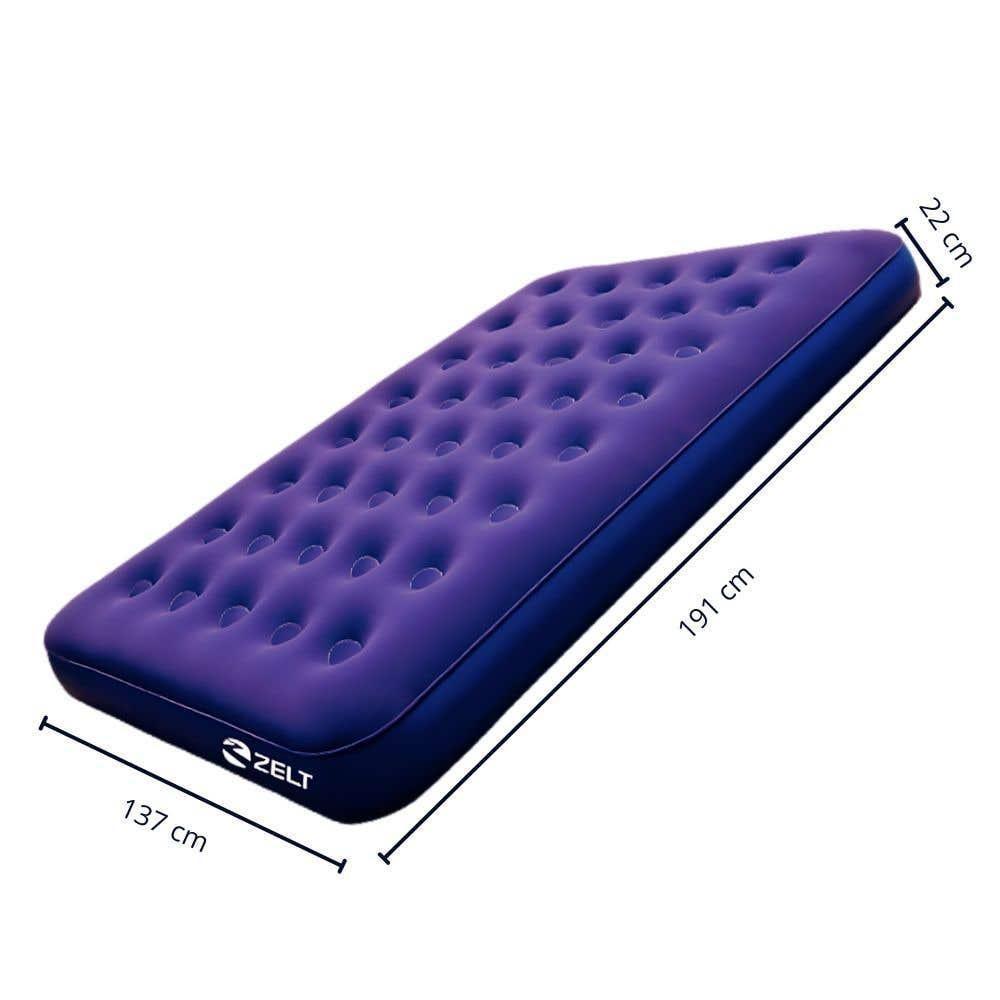 Colchão Inflável Multiuso Casal Com Inflador Mecânico De Pé 191x137x22 Cm Zelt - 3