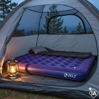 Colchão Inflável Multiuso Casal Com Inflador Mecânico De Pé 191x137x22 Cm Zelt