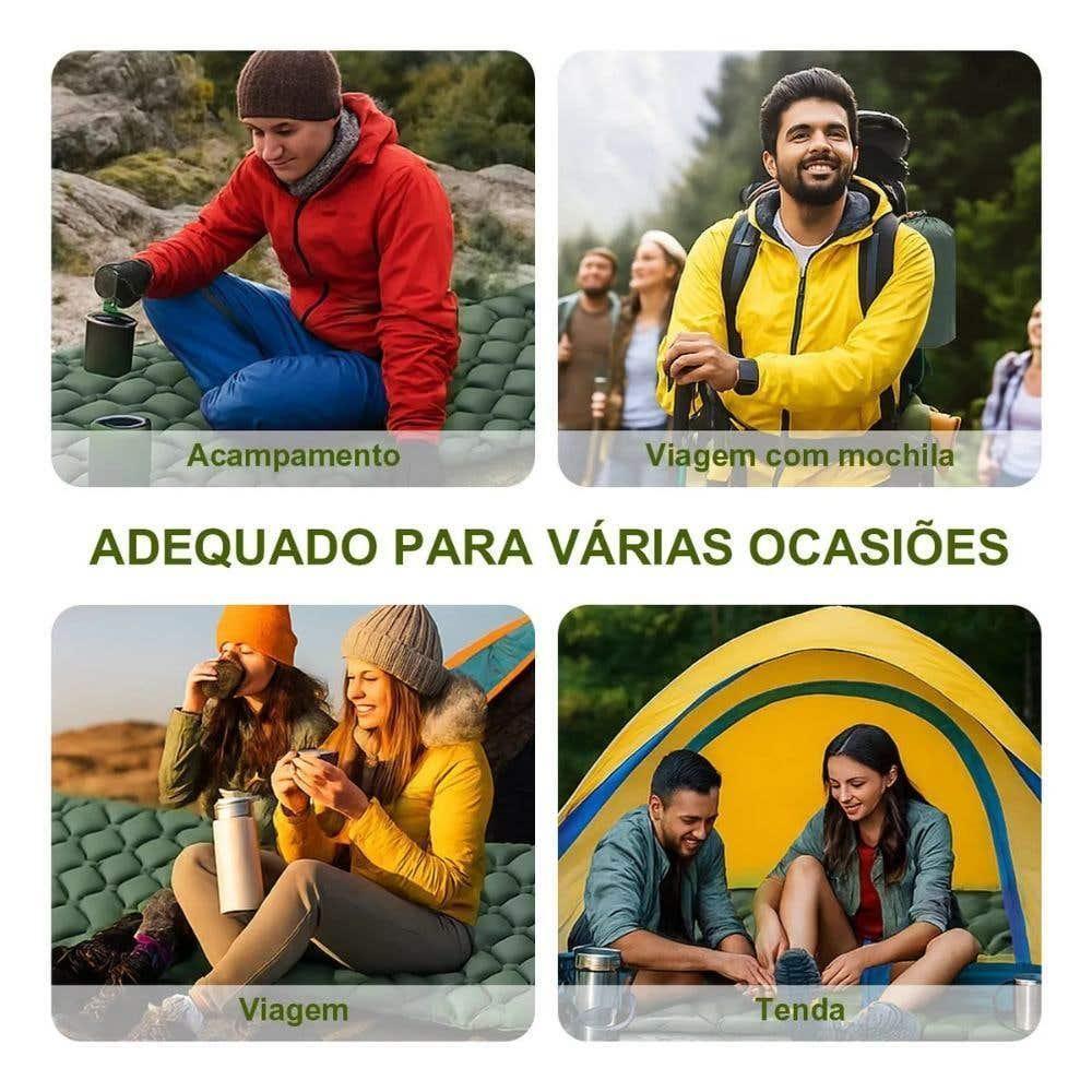 Colchão Inflável Automático Trekking Solteiro Em Nylon 215x58x6 Cm Zelt - 6