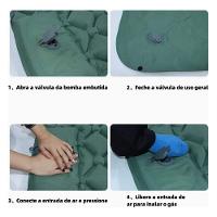 Colchão Inflável Automático Trekking Solteiro Em Nylon 215x58x6 Cm Zelt