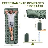 Colchão Inflável Automático Trekking Solteiro Em Nylon 215x58x6 Cm Zelt - 8
