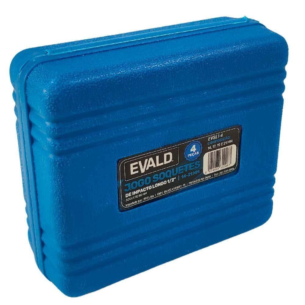Jogo Soquetes Longos De Impacto 1-2 Pol De 14 A 21 Mm Kit 4 Peças Evsli-4 Evald - 5