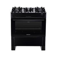 Fogão De Piso Atlas 5 Bocas Monaco Top Glass Mesa De Vidro Preto Bivolt - 1