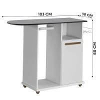 Tábua De Passar 1 Porta Macapá Arte Móveis Branco Branco - 2