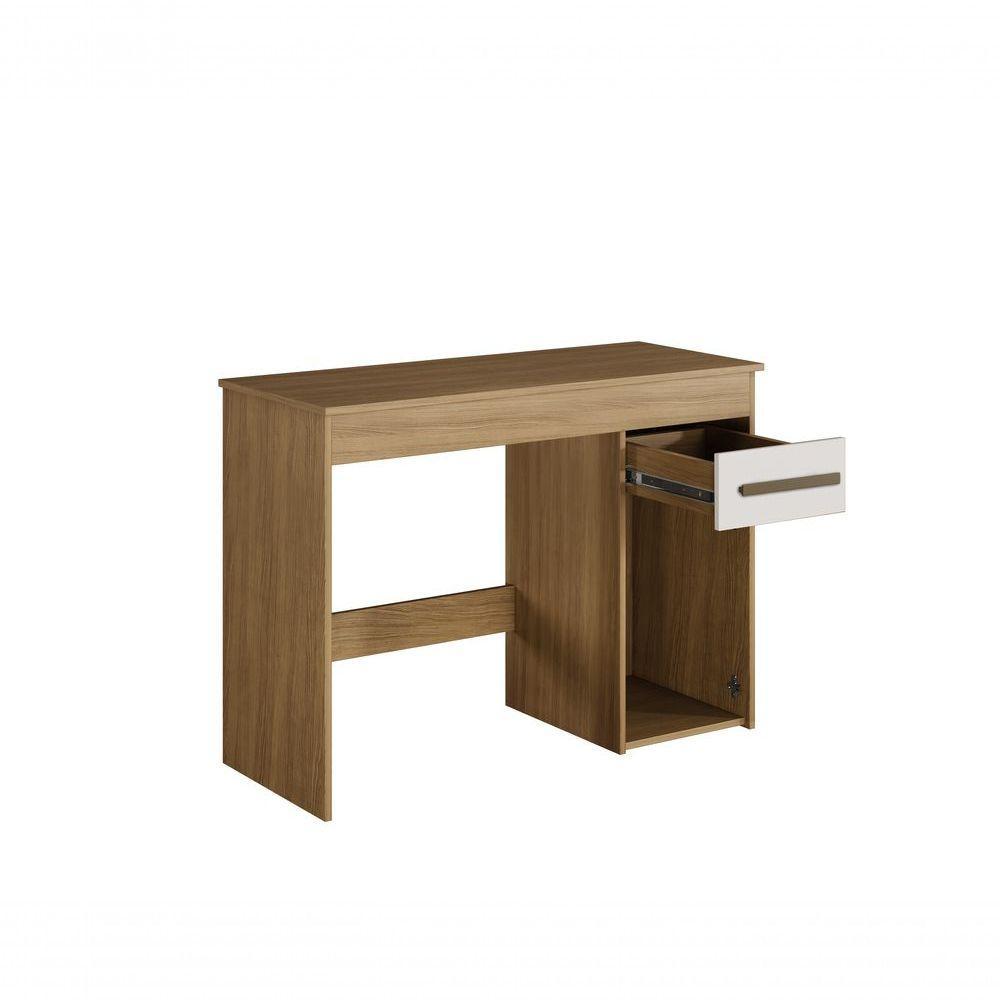 Escrivaninha Atenas 1 Porta E 1 Gaveta Arte Móveis Branco Cinamomo-off White - 3