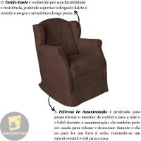 Poltrona Amamentação Com Balanço E Puff Luxo Suede Manuela Cor:marrom - 2