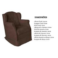 Poltrona Amamentação Com Balanço E Puff Luxo Suede Manuela Cor:marrom - 6