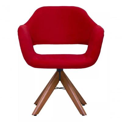 Poltrona Decorativa Bela Liso Pe Palito Unidecor Vermelho